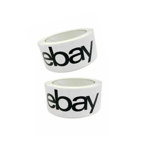 eBay Branded Packing Tape 2 New Rolls 2" x 75 yards Black / White Logo Authentic